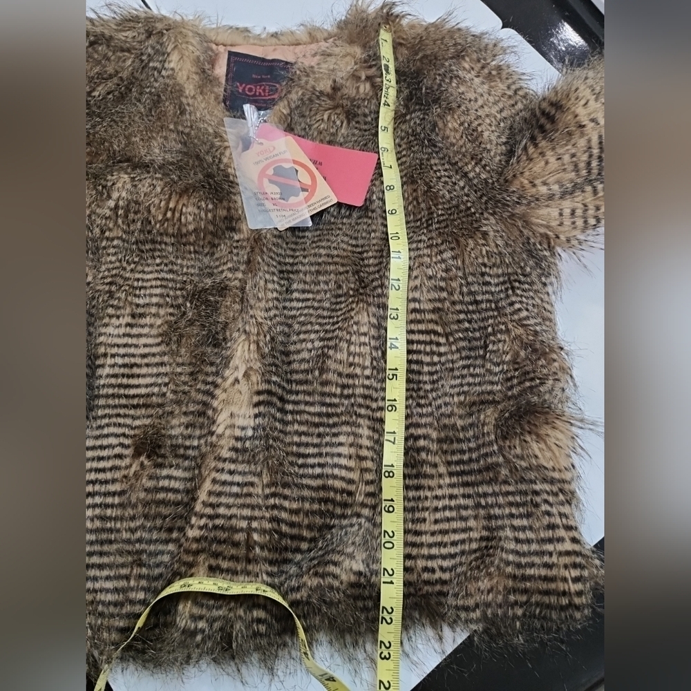Yoki Textured Brown Teddy Jacket - Picture 8 of 9